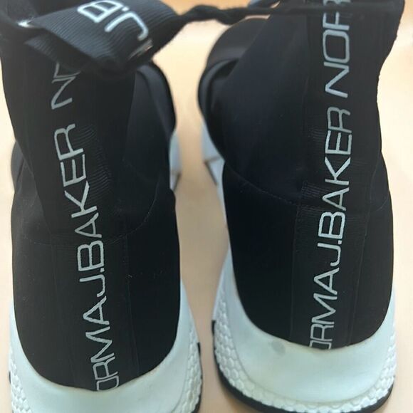 Norma J Baker Women's 40 Pull On Sock Sneakers Black White Chunky Streetwear New - Picture 10 of 14